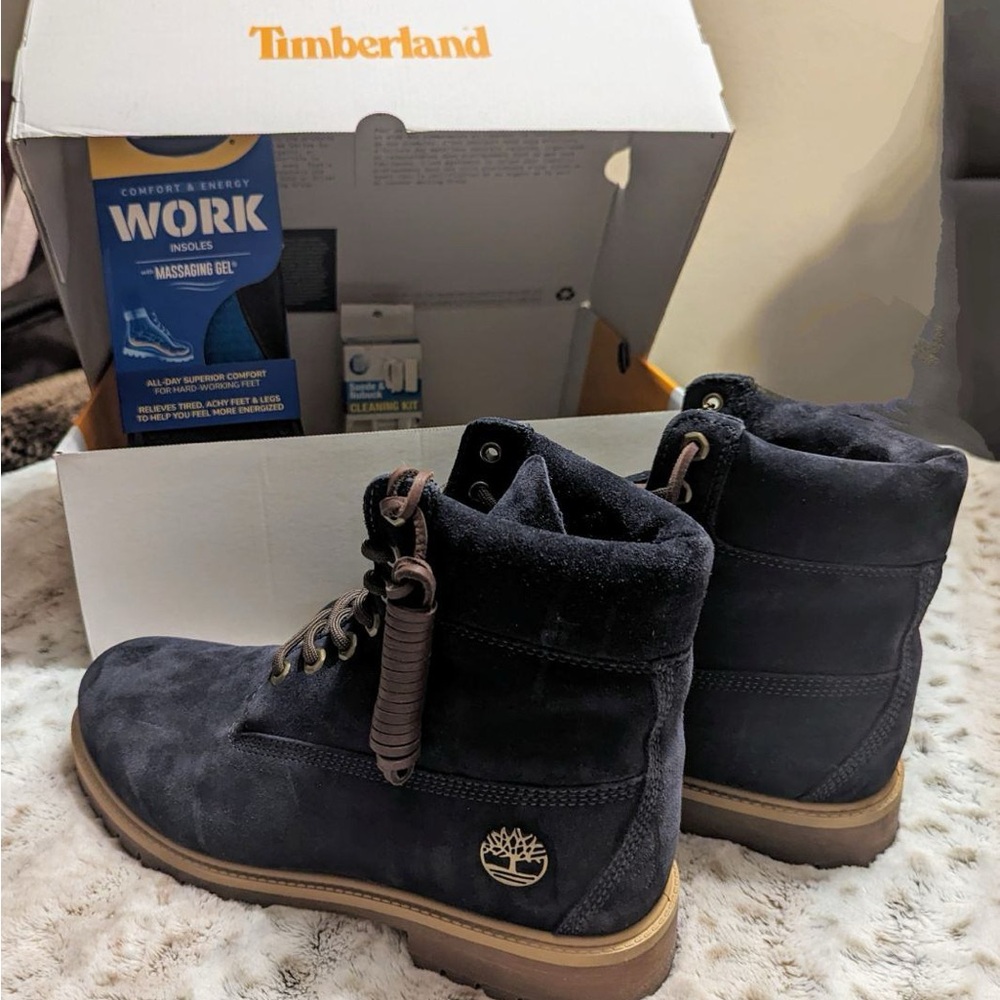 2024 Timberland Heritage Collection Indigo Blue Suede 6” Stead Boots Men’s 10 - Picture 2 of 13